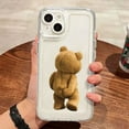 thumbnail image 4 of Cartoon Bear Transparent Phone Case For iPhone 15 14 13 12 11Pro Max Mini XS X XR 7 8 Plus SE2022 Luxury Shockproof Soft Cover Transparent C181 iPhone 13 Pro, 4 of 6
