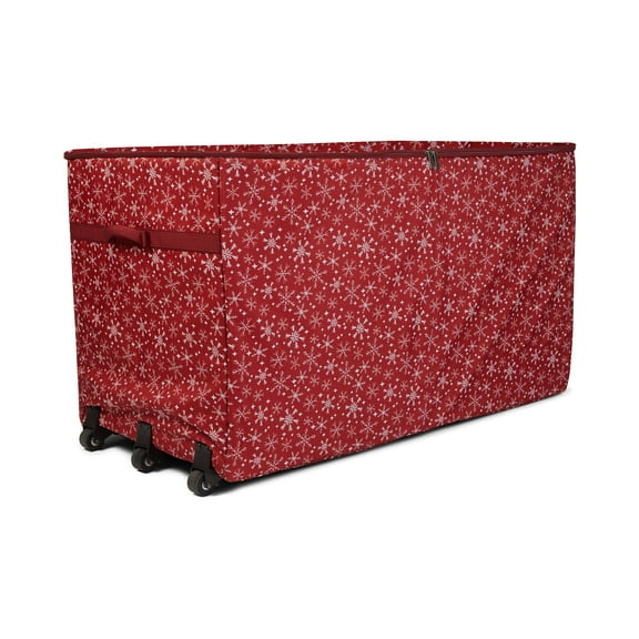 Covermates Keepsakes Christmas Tree Structured Rolling Storage Bag - Superior Protection, Reinforced Handles - Holiday Storage, Red Snowflake