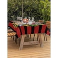 thumbnail image 2 of Outdoor Tablecloth with Umbrella Hole and Zipper, Christmas Rectangle Table Cloth 60x84 Inch Waterproof Tablecloth, Gnomes Pine Branch Star Bell Red Black Striped Picnic Table Cover for Patio Camping, 2 of 7
