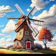 thumbnail image 1 of LP994 Molino Viento Diamante Serie Paisaje Casa Resina 40*40CM, 1 of 9