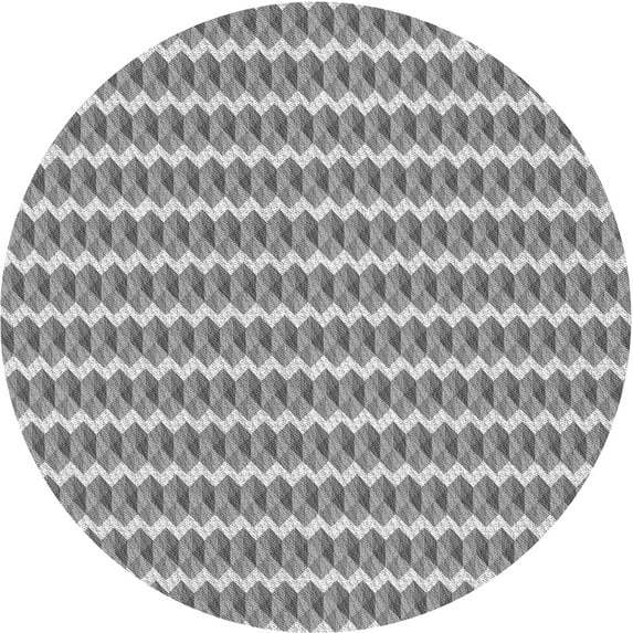 Ahgly Company Machine Washable Indoor Round Transitional Silver Gray Area Rugs, 4' Round