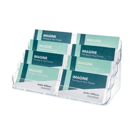 UPC: 0079916017129 | Deflect-O® 8-Compartment Business Card Holder  3 7/8 H x 7 7/8 W x 3 5/8 D  Clear