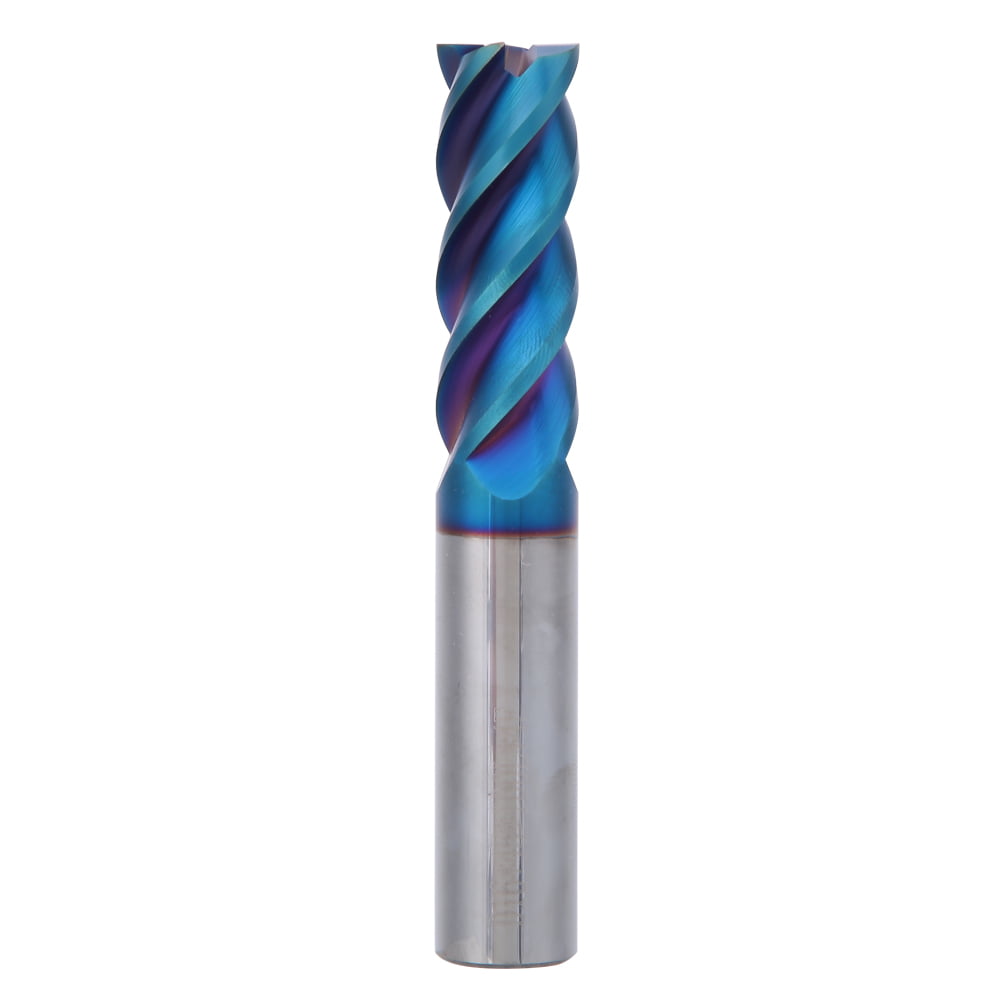 Blue Tungsten Carbide Nano Coating End Mill 4 Flute HRC65 Milling Cutter Tool