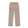 thumbnail image 4 of Glisme Toddler Kids Girls Outfit Set Cherry Print Long Sleeve Hooded Tees With Pants Set Breathable Girls Outfit Size 2-3 Years Khaki, 4 of 4