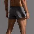 thumbnail image 5 of Yuncity Men Shorts Solid Color High Waist Elastic Thin Lightweight Drawstring Summer Running Jogging Sport Outdoor Daily Wear Men's Shorts Size M Grey, 5 of 7