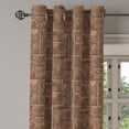 thumbnail image 3 of Ambesonne Stone Print Grommet Curtain, Wall Look Art Earthy, 50"x72", Ecru Brown and Cocoa, 3 of 5