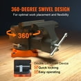 thumbnail image 6 of KFFKFF 6" Bench Vise w/ Anvil 360??Swivel Locking Base Heavy Duty Ductile Iron, 6 of 9