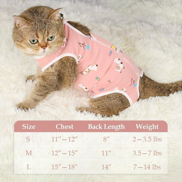 2 PACK Cat Recovery Suit Breathable Cat Surgery Recovery Suit Female Cat Onesie for Cats After Surgery Cat Spay Recovery Suit Female Abdominal Wounds Walmart
