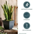 thumbnail image 4 of HC Companies ECA12000 12 In Eclipse Planter w/ Attached Saucer, Slate Blue, 4 of 6