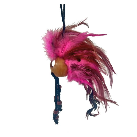 Hawaiian Hand Made Pink Feathers Makini Ikaika Makaki'i Hawaii Warrior Helmet