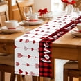 thumbnail image 4 of Valentine's Day Cotton Linen Table Runner for Dining Kitchen, Red Love Hearts Plaid Watercolor Wedding Outdoor Party Tablerunners Decoration, Dresser Scarf Coffee Tablecloth Runners 13x36 Inches, 4 of 8