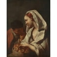 thumbnail image 2 of Domenico Maggiotto 15x18 Gold Ornate Wood Frame and Double Matted Museum Art Print Titled - Girl Selling Fruit (1745 - 1770), 2 of 4