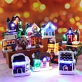 thumbnail image 4 of Christmas Village House Pre-Lit Multicolored LED Light Up Holiday Decoration,Small Village House Xmas Glow Decor Gift Happy New Year Decors, 4 of 8