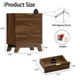 thumbnail image 2 of FANRAL 3 Large Drawer Nightstand,30" Tall Night Stand,24" Wide Side Table,Wood Fluted Bedside Table Modern End Table Small Dresser for Bedroom,Walnut Nightstand, 2 of 6