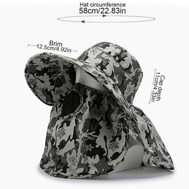 Wide Brim Fishing Hat For Men Breathable Mesh Beach Cap Camouflage Sun Uv  Protection Sun Hats