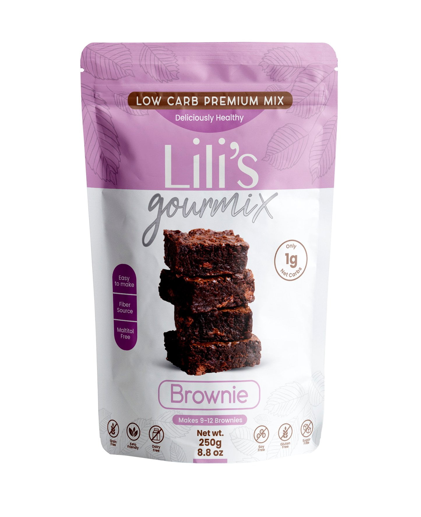 Lilis Gourmix Brownie Low Carb Keto Baking Mix,  Sugar & Gluten Free,  8.8 oz
