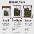 thumbnail image 4 of Vintage Flower Pattern Flannel Blanket for Bed,Travel and Camping, Gold Flower Dark Green Background Super Soft Cozy Blanket for All Seasons 40"x50", 4 of 7