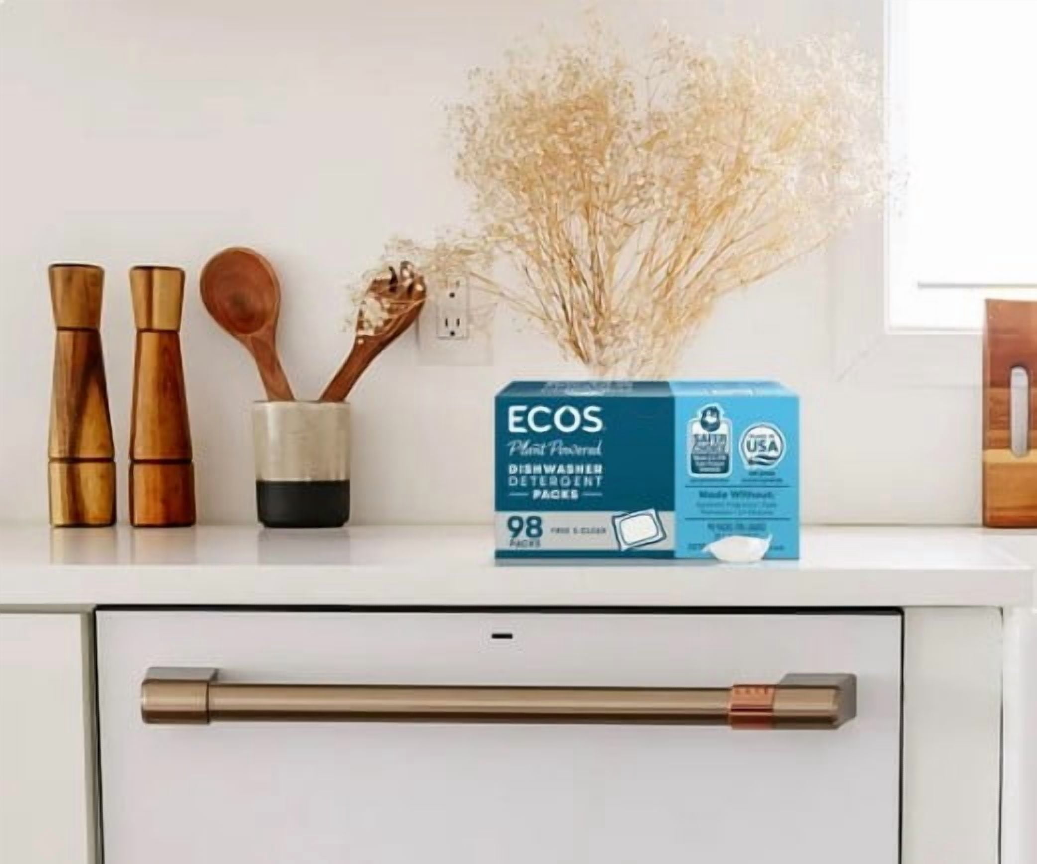 ECOS Dishwasher Detergent Packs, Free & Clear, 98-count