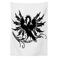 thumbnail image 3 of Ambesonne Celtic Tablecloth Rectangular Table Cover, Medieval Eagle, 52"x70", Black and White, 3 of 4