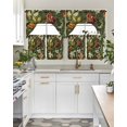 thumbnail image 5 of Tropical Botanical Kitchen Curtains Sets 24 Inch Length with Valance, Summer Vintage Flowers Blooms Swag Valances and Tiers Curtain Set Drapes Swag Curtains for Living Room, Bathroom, Bedroom, Cafe, 5 of 6