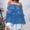 Blue plus size off shoulder top a1, variant on Women Plus Size Off Shoulder Tops Ruffle Blouses Flowy Casual Shirts Holiday Vacation Beachwear Fashion Clothes, Blue S