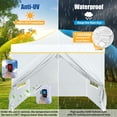 thumbnail image 4 of Hoteel 10x10 Heavy Duty Canopy EZ Commercial Outdoor Tent Portable Party Wedding Instant Canopy Shelter Anti-UV Waterproof Tent with 4 Removable Sidewalls,Carry Bag,White, 4 of 8