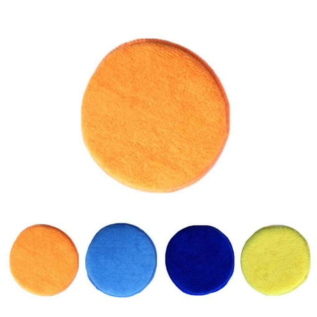 4 Colors Round Sponge Polishing Waxing High Microfiber waxing pad Density Soft Microfiber Car Washing Wax Applicator Pads Cleaner