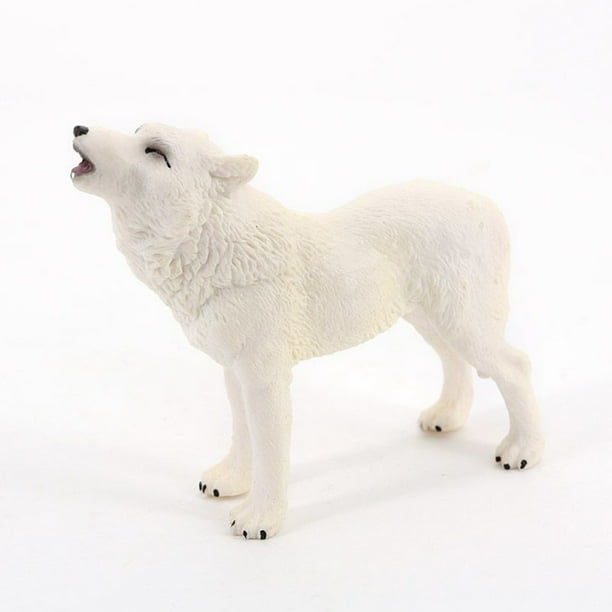 Juguete modelo de animal de vida silvestre de simulación, figura de acción de lobo Figura de acción de lobo aullando Figura de acción de lobo aullando Adornos elegantes y modernos