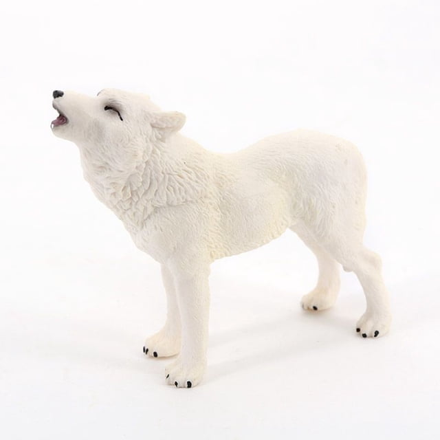 Juguete modelo de animal de vida silvestre de simulación, figura de acción de lobo Figura de acción de lobo aullando Figura de acción de lobo aullando Adornos elegantes y modernos