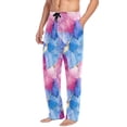 thumbnail image 2 of FORMRS Mens Pajama Pants with Pockets Soft Cotton Sleepwear Lounge Bottoms, Sizes S-2XL, Watercolor Blue Marble Pattern, 2 of 7