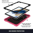 thumbnail image 3 of For Samsung Galaxy Tab A8 10.5 inch (2022) Tablet Hand and Shoulder Strap with Kickstand 3in1 Tough Hybrid - Hot Pink, 3 of 4