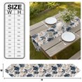 thumbnail image 3 of Blue Florals Table Runner Linen Burlap Table Runner 36 Inches Small Farmhouse Botanical Peonies Vintage Brown Leaves Dresser Scarves for Kitchen Island Coffee Dining Room Party Holiday Decor 13"x36", 3 of 8