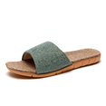 thumbnail image 1 of Zapatillas de lino para mujer, para el hogar, para interiores, antideslizantes, para amantes de las cuatro estaciones, sandalias resistentes al desgaste, 1 of 4