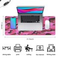 thumbnail image 5 of Pink Camouflage &nbsp;desk Mouse Padwaterproofnon Slip&nbsp;for Office Home Work GamingmousepadRubber Base Mousepad with Stitched Edges 31.5x11.8inches, 5 of 7
