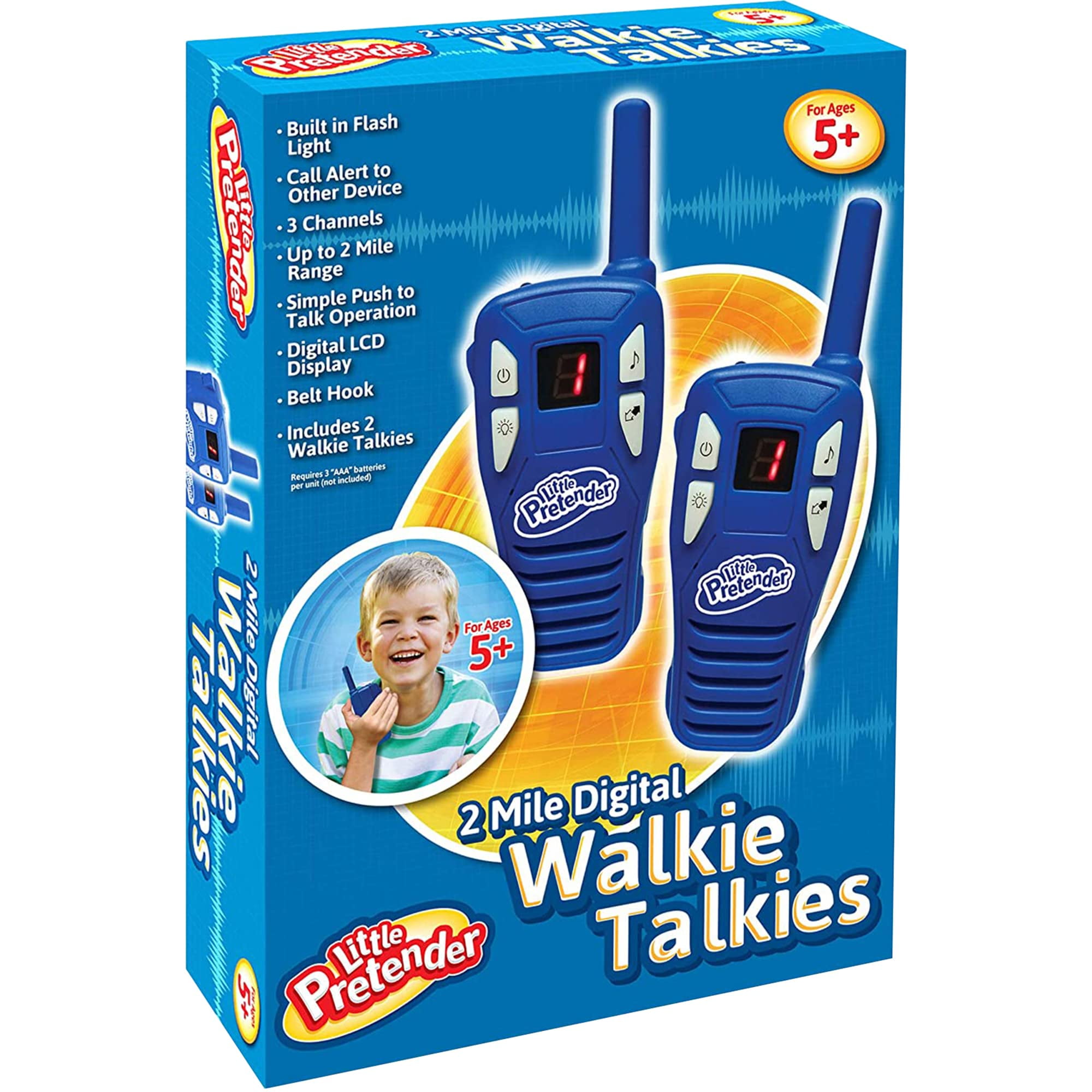 heltinde uendelig Skifte tøj Little Pretender Walkie Talkies for Kids, 2-mile Range, 3 Channels, Built  in Flash Light - Walmart.com