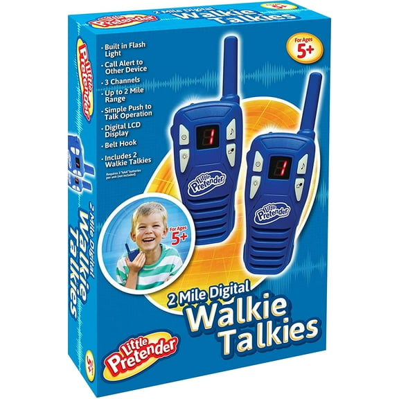 Little Pretender Walkie Talkies for Kids, 2-mile Range, 3 Channels, Built in Flash Light