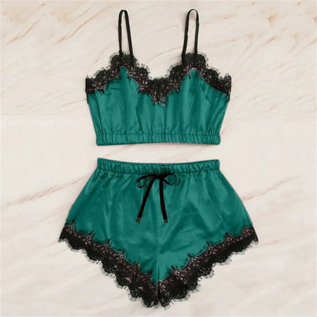 

Cathalem Lingerie for Women Christmas Womens Satin Leopard Sling Sleepwear Lingerie Women s Lingerie Push up Underwear Green X-Large