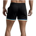 thumbnail image 3 of MELDVDIB Mens Summer Shorts Solid Color Stripe Sweat Shorts Elastic Waist Drawstring Comfy Workout Gym Running Shorts with Pockets Black 2XL, 3 of 4