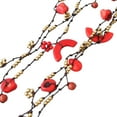thumbnail image 3 of X-long Triple Strands Synthetic Coral Red Brass Necklace, 3 of 3