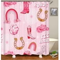 thumbnail image 3 of 4PCS Cowboy Shower Curtain Set, Cow Skull Cowboy Boots Country Rustic Farmhouse Southwestern Wild West Bathroom Decor, Waterproof Fabric Shower Curtain, Non-slip Bath Mat, Western Gifts, 3 of 7