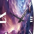 thumbnail image 3 of Designart "Purple Teal Fractal Interstellar Dreams" Abstract Oversized Wall Clock, 3 of 5