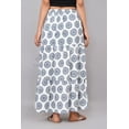 thumbnail image 4 of Women White & Indigo Blue Mandala Block Print Cotton Tiered Maxi Skirt with Elastic Waist - S, 4 of 6