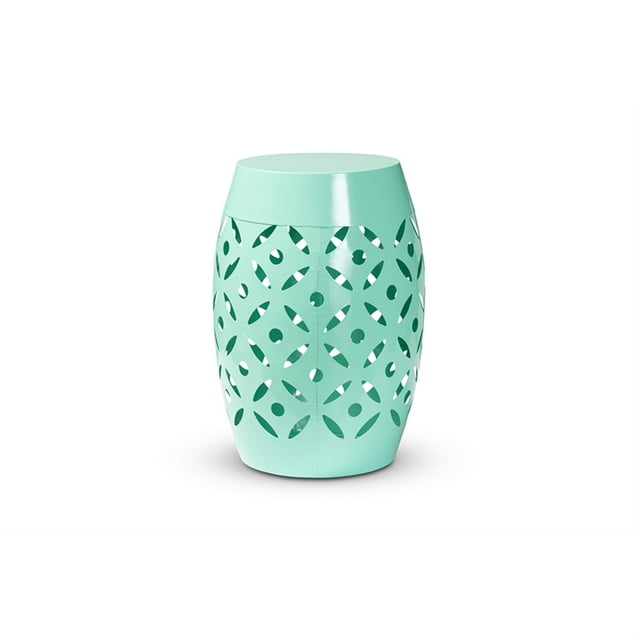 Baxton Studio Hallie Table d'Appoint d'Extérieur Moderne et Contemporain en Métal Fini Aqua