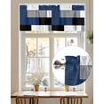 thumbnail image 7 of Blue Gray Valances for Windows Abstract Color Block Geometric Modern Valance Rod Pocket Light Filtering Short Window Treatments Curtains for Kitchen Bathroom Living Room Bedroom, 42 x 12 Inch, 7 of 7