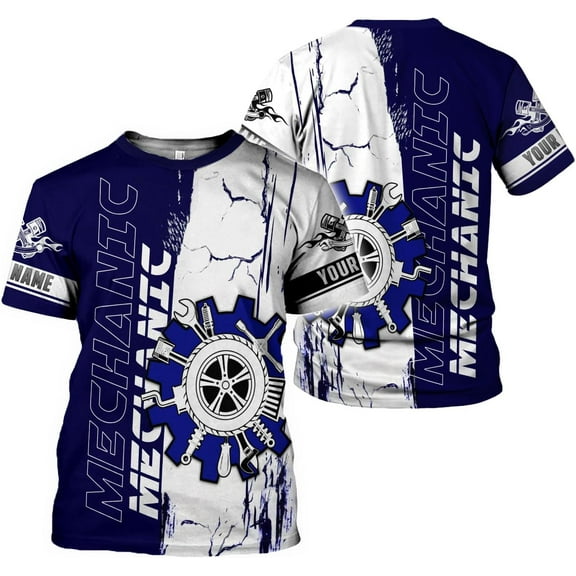 Personalized Mechanic Shirt 3D Mechanic Shirts Tool Box Mechanic for Men Women Mechanic Garage T-Shirt Mechanics S-5XL (S)
