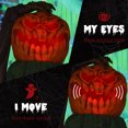 thumbnail image 4 of HOMCOM Halloween Skull Pumpkin Ghost Animatronic Prop w/ Light Up Eyes, 4 of 9