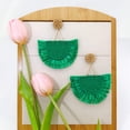 thumbnail image 3 of Bocar Bohemia Beaded Fringe Statement Earrings with Long Dangling Tassel Raffia Earrings for Women(ER1183_Green_Big), 3 of 5