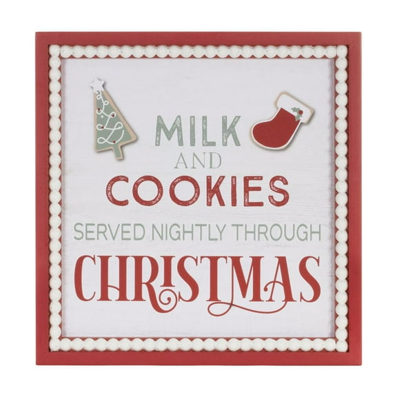 Melrose International LLC Milk and Cookie Sign 15"SQ MDF/Wood