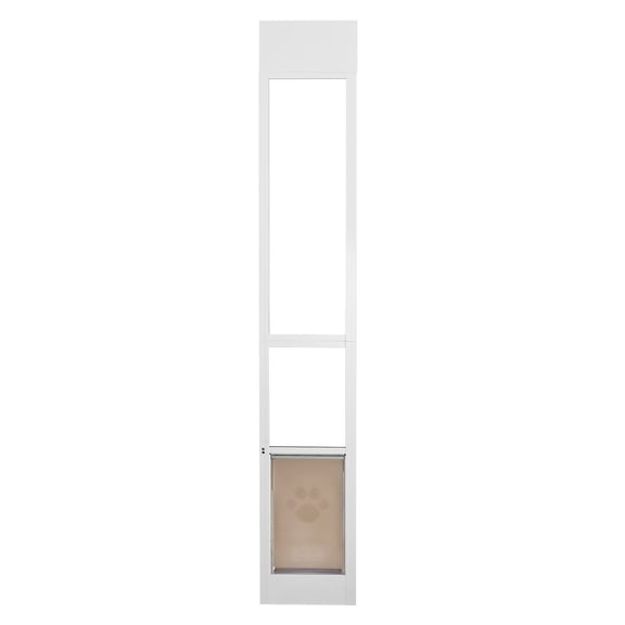 Sliding Glass Pet Door - Universal Adjustable Height 75.875" to 80.6875", Secure & Weather-Resistant for Patios