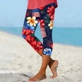 thumbnail image 6 of Stamzod Women's Yoga Capri Leggings Casual Fashion Printed Workout Leggings High Waisted Capris Vacation Outfits Red M, 6 of 6